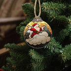 DASTOLL Stained Glass Christmas Decorations, Santa Claus On The Cloud Suncatcher for Window Christmas Tree Hanging Ornaments Cute Sun Catcher Xmas Decor Gifts for Women Men Mom Nana Friend