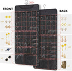 FOREGOER Hanging Jewelry Organizer with 88 Zippered Pockets, Dustproof Foldable for Travel, Accessories Organizer for Holding Jewelries, Earring Organizers and Storage (Black)