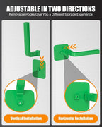Multi-Purpose Hat Organizer (4-Pack), Strong Adhesive Hat Hooks for Wall, Two Mounting Options, Green