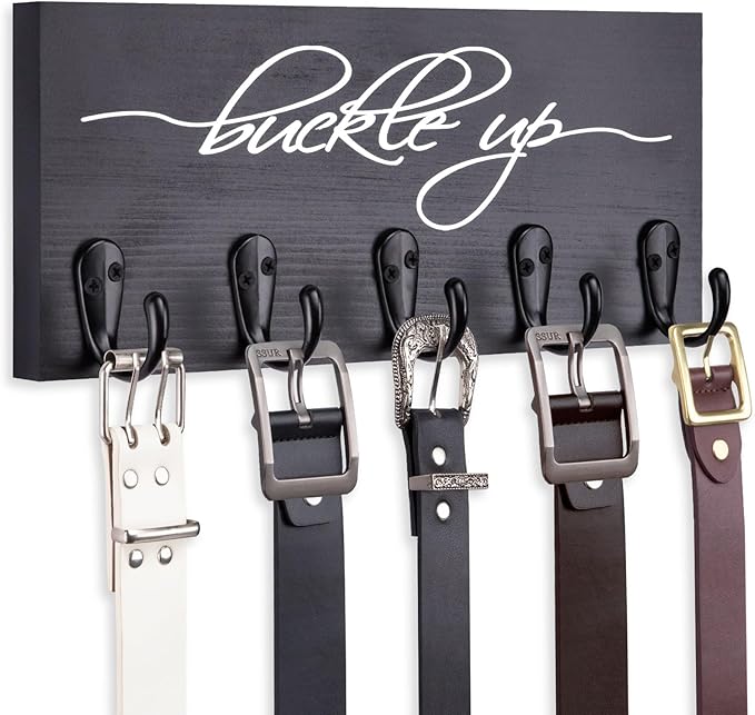 Tie Rack and Belt Organizer for Closet, Wall Mount Belt Hanger and Tie Organizer for Stores and Displays Mens Accessories for Easy Selection and Space Saving Efficiency(11.4" x 4.7")