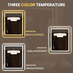 LOAAO 35.4"x29.9" LED Mirror for Bathroom, Lighted Bathroom Mirror with Lights, Anti-Fog, Dimmable, Memory Function, Clear Reflection