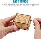 Wood La Vie En Rose Music Boxes,Carved Hand Crank Musical Box Wooden Classic Handmade Engraved Valentines Birthday Gift for Kids Boys Girls Friends (Wood-La Vie En Rose)