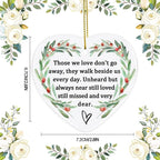 Jocidea Memorial Ornament Ceramic Heart Shaped Memorial Gift for Loss of Loved One, Sympathy, Condolence, Bereavement, Grief, Mother, Father, Memorial Day