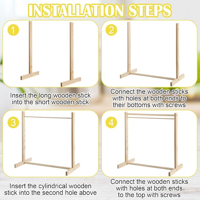 Estune Dog Garment Rack with 12 Wood Pet Clothes Hanger Wooden Dog Dress up Storage Small Closet Pet Clothes Organizer Accessories for Doll Cat and Puppy(Small)