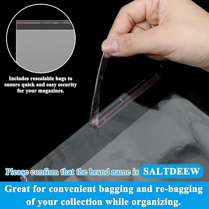 Feifeiya 80 Pcs Magazine Protectors for Collectors Clear Plastic Magazine Sleeves 9.25 X 11.42 Inch Comic Book Size Cellophane Bags Resealable Protective Storage Display for Guides Documents Photos