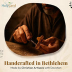 Holy Land Market Small Olive Wood Hand Crosses - 2.5 Inch Pocket Palm Crucifix | Handmade Jerusalem Crosses - Christian Gifts with Certificates & Lord Prayer Card | Meditation & Prayer Crosses (200 count)