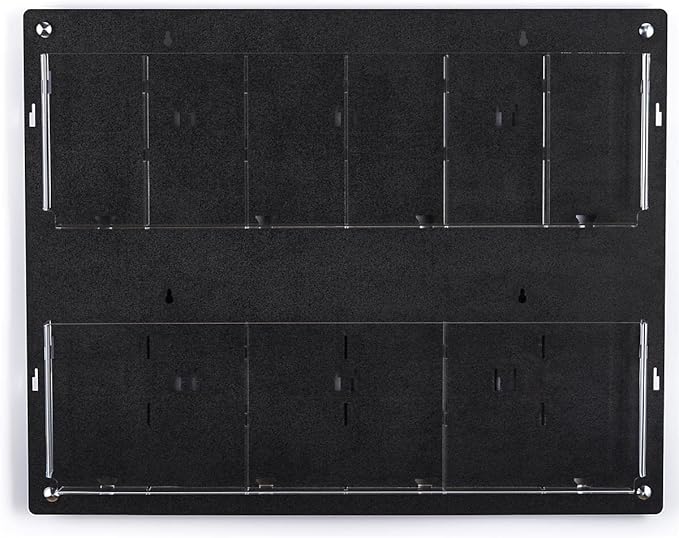 Displays2go Tiered Brochure Rack for Wall, 6-12 Adjustable Pockets, Frameless Acrylic - Black (2RP6BLK)