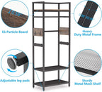 Tribesigns Small Heavy Duty Clothes Rack Set of 10 with Shelf and Hanging Rod, Freestanding Closet Organizer, Industrial Hall Tree Garments Rack for Small Space,Bedroom,27'' W X 69'' H, 10 pcs