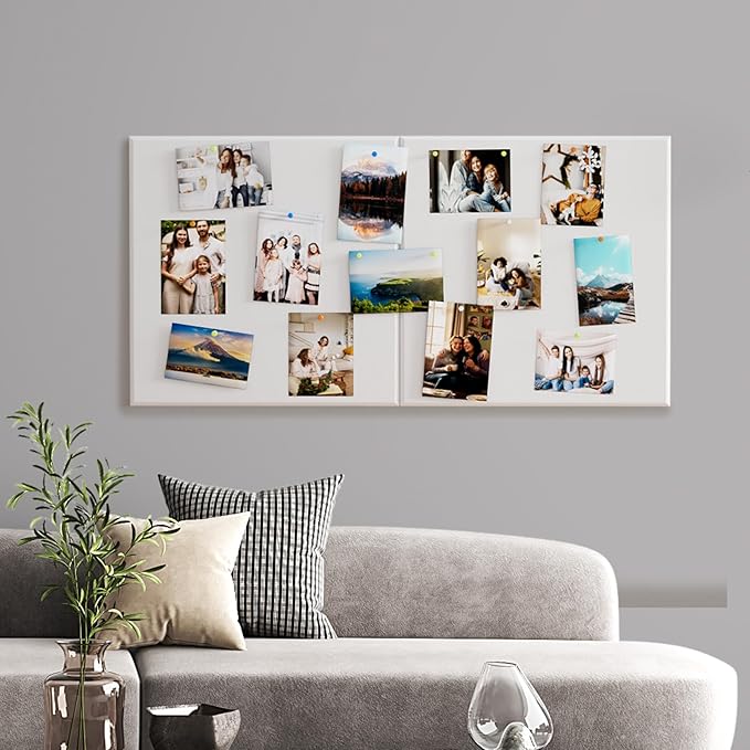 MaxGear Extra Large Cork Board for Wall 72" x 48", White Bulletin Board, 6 Pack Felt Wall Tiles with Pushpins, Cork Boards for Office Push Pin Board Tack Board Felt Board