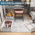 Under Bed Storage Containers, Under Bed Shoe Storage With Wheels, Foldable Bedroom Storage Organization with Handles, Under Bed Storage Bins Drawer For Clothes, Blankets And Shoes, Bedding