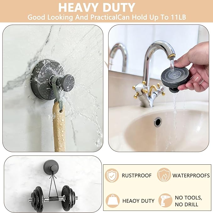 Wreath Hangers for Front Door Metal Suction Cup Hooks 2 Pack Removable Towel Hooks for Bathrooms Cup Hooks for Glass Window