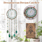 Boho Dream Catchers, Crystal Large Dreamcatcher Green Turquoise Suncatchers for Windows Wall Hangings Decoration Gifts for Adult Girls Bedroom Garden Room Decor