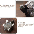 Turtle-Shaped Ceramic Ashtray with Lid, Windproof Design for Indoor/Outdoor Use – Desktop Organizer for Cigarettes, Coins & Keys – Home & Office Decor, Unique Creative Gift