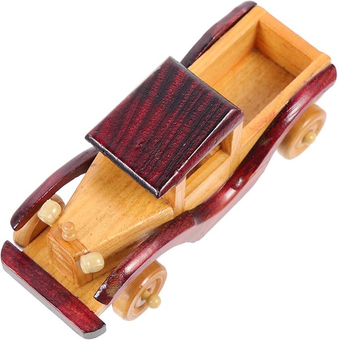 BESPORTBLE Vintage Wooden Car Model Decor Retro Wood Craft Ornament for Home Desktop Lightweight and Chic Rustic Vehicle Decoration Creative Collectible Gift for Model Enthusiasts