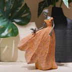 Guichifun Fairy Statue Collection Home Decoration - Orange Leaf Angel Girls Resin Fall Christmas Decor for Outside or Inside Rustic Garden Outdoor Yard Decorations Figurines Gift 8.5 x 5.25 x 12 Inch