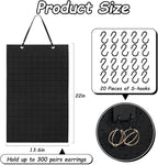 Caffox Hanging Earring Holder, Large Earring Organizer with 20Pcs Extra Hooks for Earrings, Necklaces, Bracelets, Jewelry and Sunglasses, Wall Earring Display for Home, Holds Up To 300 Pairs