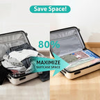 8 Pack Large Travel Vacuum Storage Bags, Portable Vacuum Seal Bags for Clothing Travel with Pump, Space Saver Bag for Luggage Suitcases Clothes Bedding Seasonal Storage