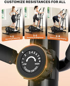 Caromix Elliptical Machine with Magnetic Resistance, Elliptical Exercise Machine for Home with LCD Monitor and Hyper-Quiet Magnetic Driving System, 300LBS Loading Capacity