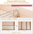 Yieach 4 Pack 3.2 Inch Shallow Acrylic Drawer Dividers for Clothes,Expandable Deep Dresser Dividers From 15 to 21'',Adjustable Drawer Separators for Dresser,Nursery and Baby Clothing,Sock,Underwear