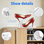 15 Pack Shoe Slots Organizer, 4 Levels Adjustable Shoe Stacker Effective Space Saver 50% for Closet Organization, White