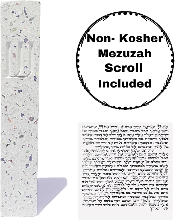 A&S Modern Stone Mezuzah Case Design, Mezuza Cover for Scroll Protection, Easy Peel and Stick Houswarming Gift and Home Blessing