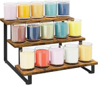 ELITEROO 3 Tier Wooden Display Riser Stand, Portable Products Display Shelf, 3 Step Straight Display Rack for Retail Tabletop, Countertop, Craft Shows, Farmers Market, Tradeshows, Vendors
