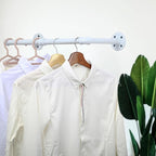 WEBI Clothing Rack Wall Mount White,24" Industrial Pipe Clothes Rack for Hanging Clothes,Heavy Duty Iron Garment Rack Bar,Retail Display Clothes Rod for Closet,Laundry Room,2 Packs