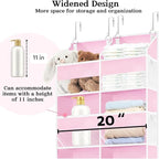 Ofiray-home Pink Over The Door Organizer 5 Tiers, Extra Large Behind Door Storage of 10 Compartments, 50 lbs Weight Capacity Over The Door Storage for Closet, Diaper Organizer