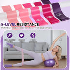LiKiLiKi Pilates Ring and Ball Set, Home Pilates Equipment for Women with Resistance Bands, 12'' Magic Circle, 9.8'' Ball, for Strength, Toning and Flexibility, Fitness Essentials Starter Accessories