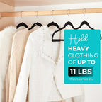 House Day Premium Velvet Hangers, Non-Slip Flocked Felt, Sturdy Coat & Suit Hangers for Closet Space Saving (100 Pack, Black)