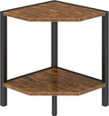 Creso hom Corner Shelf Stand, 2 Tier Industrial Corner Bookshelf, Multipurpose Standing Corner Display Shelf Countertop Organizer for Living Room Kitchen Bedroom Office, Rustic Brown