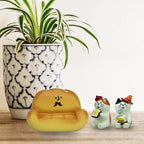 Mevodeata 2Pcs Cute Mini Cat Figurine with Bread Sofa Resin Cat Figure for Office Home Decor - Cute Cat Gift for Cat Lovers