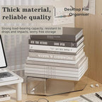 2 Pack Vertical File Holder Clear Acrylic Desk Organizer Storage Bins Holding Plastic Document Organizer PET Magazine Holder Basics Vertical Magazine Rack for Home Office School