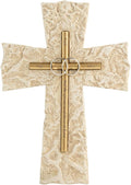 Grace4Joy Wedding Wall Cross, 10 Inches Marriage Prayer Wall Decor Religious Wedding Gifts, Hand Painted Faith Hope Love Cross Unique Gifts for Anniversary, Newlyweds Couple(Gold/Silver)