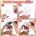 20pcs Plastic Snow Globe DIY Snow Globe Clear Plastic with Screw Off Water Globe Jar Empty for DIY Crafts Christmas Home Decoration (L*H: 5.3 x 6CM)