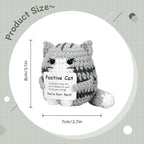 3 inch Positive Black Cat Handmade Knitted Wool Doll with Positive Card for Cheer Up Emotional Support Encouragement Friends