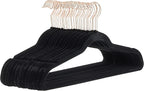 Amazon Basics Slim Velvet Non-Slip Space Saving Sturdy Suit Clothes Hangers, Closet Organizer, Black/Rose Gold, 30-Pack