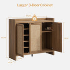 SICOTAS Shoe Storage Cabinet Set of 2, Large Tall Shoe Cabinet, Rattan Shoe Cabinet Storage for Entryway, Farmhouse Cabinet with Doors and Adjustable Shelves for Entryway Hallway Living Room