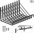 10 Pack Heavy Duty Closet Shelf & Rod Brackets, Wall Mounted Closet Shelves Bracket with Rod Support for Both Shelf Storage and Closet Rod Black,HOME MASTER HARDWARE