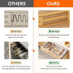 Lifewit 2.4" High 8 Pack Bamboo Drawer Dividers 33-42cm/13-16.5" Adjustable Wooden Drawer Organizer for Clothes/Utensils, Expandable Drawer Separator for Dresser/Kitchen/Bedroom/Office Organization