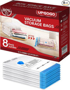 8 Pack Jumbo Vacuum Storage Bags,Vacuum Seal Bags for Clothing,Space Saver Bags,Comforters, Blankets, Bedding