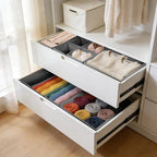 Drawer Organizer Clothes, 16 Pack Dresser Organizer Bins, Foldable Closet Organizers and Storage Fabric Dresser Bins, Shallow Drawer Dividers for Clothing, Underwears, Socks, Tie