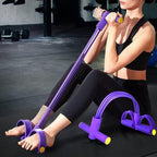 Resistance Band with Pedal Handle 6 Tube Elastic Natural Latex Pull Rope Fitness Bands for Leg Arm Abdomen Waist Stretching Exercising Training