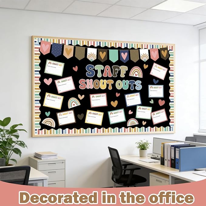 Employee Recognition Bulletin Board Decor - 20 Paper Cutouts Expressing Appreciation and Acknowledgment, Perfect for School, Classroom, and Office Wall Decor (Bohemia)