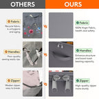 Lifewit Shoe Storage Organizer for Closet, Fabric Large Shoe Box Storage Containers with Clear Cover, Foldable Bins for Boots Heels Sneakers Fits 12-16 Pairs, 1 Pack Gray