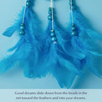 Pretty Jolly Small Evil Eye Dream Catchers Wall Decor Wood Beads Handmade Blue Feathers Mini Dreamcatchers Home Decoration Ornament for Car Bedroom Birthday Party