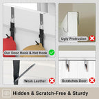 Hat Rack for Door, Hat Holder over the Door Hats Organizer for Baseball Caps, Hat Hanger for Closet, 12 Hooks Cap Organizer on Wall for Storage & Display - 2 Pack