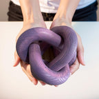 Wood Knot Chain Link Decor - 3 Link Boho Wooden Hand Carved Decorative Wooden Links Knots for Coffee Table Entryway Modern Farmhouse Shelf Decoration (Purple)