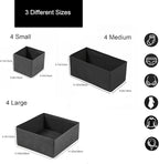 Drawer Organizer Clothes,12Pcs Dresser Drawer Organizers Foldable Closet Organization and Storage Dividers for Clothing,Underwear, Sock, Baby Closet Organizer (Grey)
