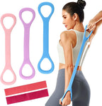 3pcs Figure 8 Fitness Resistance Band Elastic Bands for Working Out Elastic Rope Stretch Fitness Band Training Exercise Bands for Women Yoga